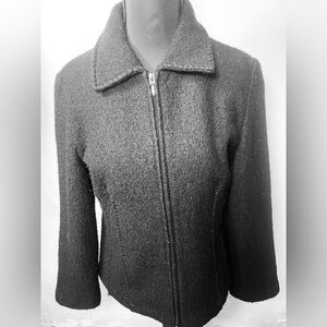 Sara Women's Black 100% Wool Teddy Jacket